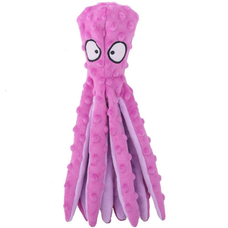 Best Seller Octopus Stuffed Crinkle Noisy Luxury Cleaning Tooth Brush Durable Bite Plush Pet Dog Chew Plush Sound Toy