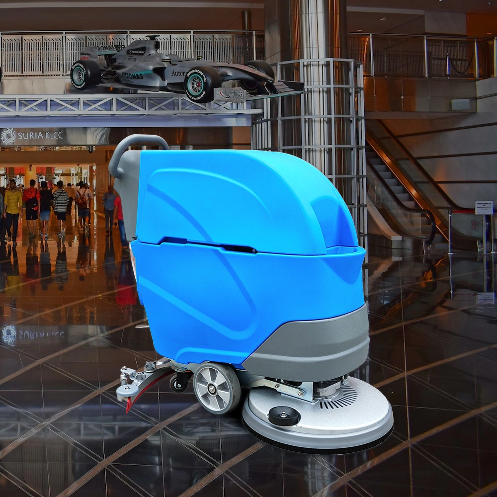 Automatic Electric Hand Push Single Brush Cleaning Machine Floor Scrubber Dryer with Battery