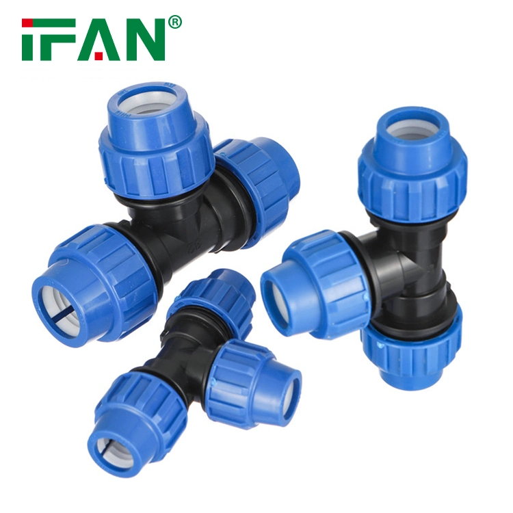 Ifan Plumbing PP Compression Pipe Fitting Tee Poly HDPE Pipe Fittings