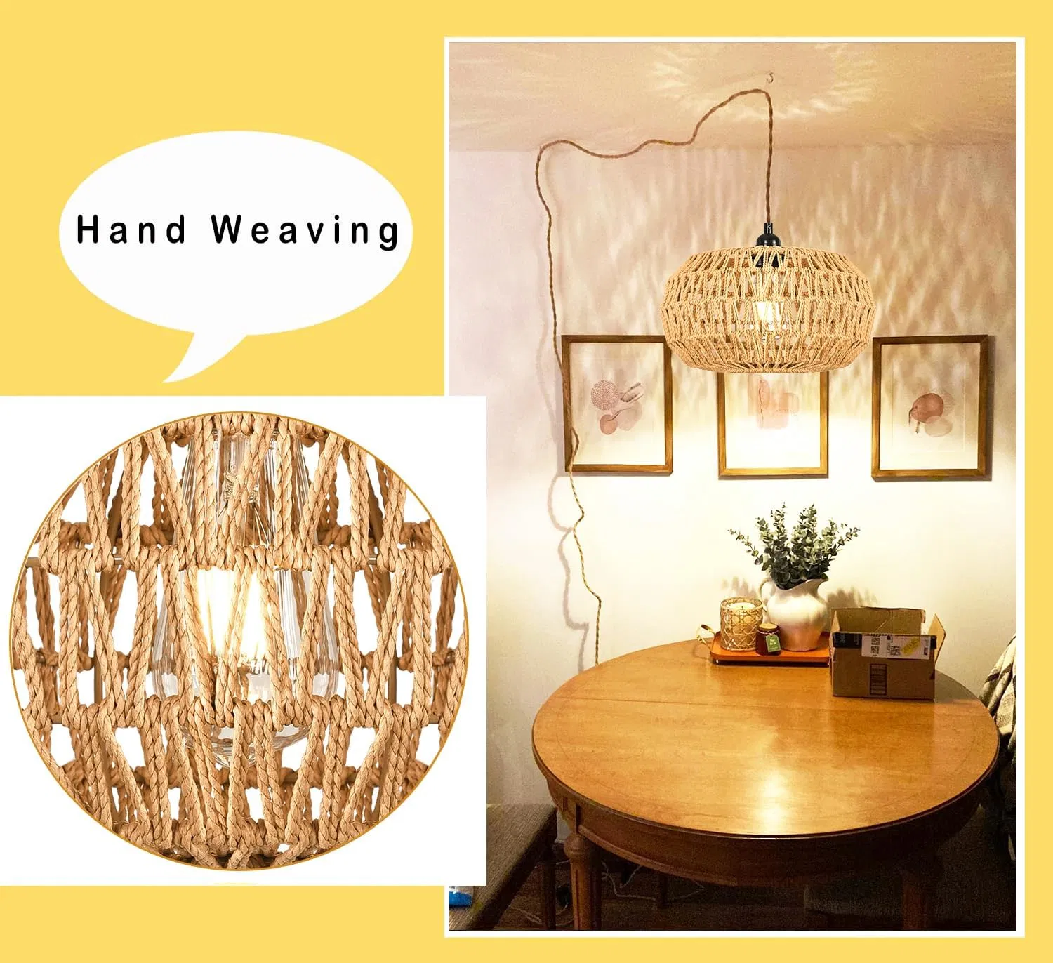 Bamboo Pendant Light Hanging Ceiling Bedroom Light Fixtures Chandelier