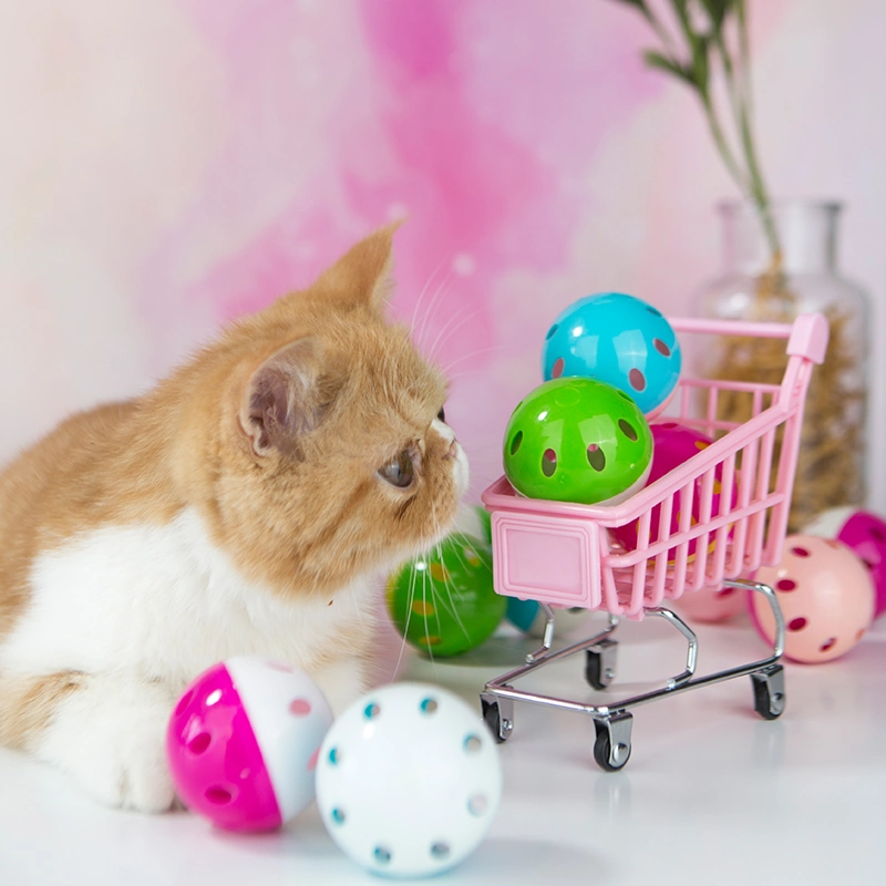 Hot Sales Factory Prices Two Color Plastic Bell Ring Ball Pet Toys for Pet Playing