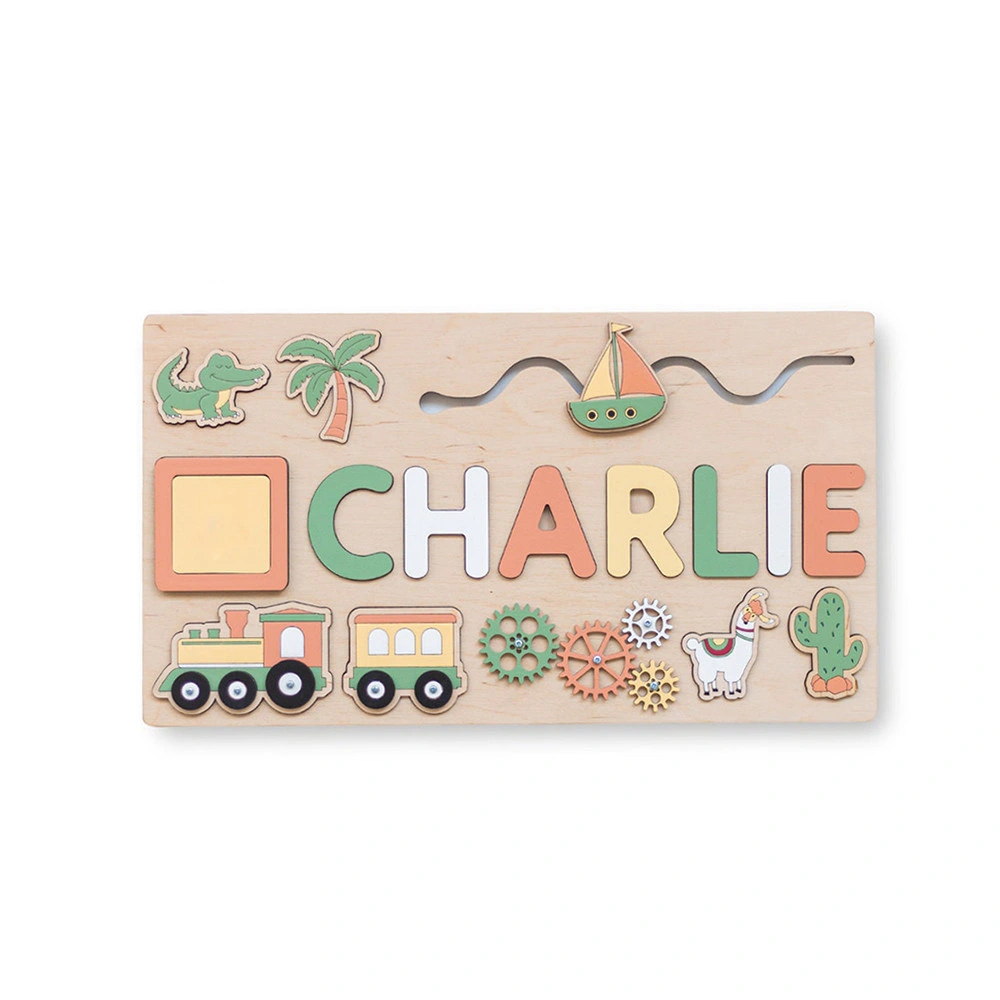 Presentes de aprendizagem antecipada para crianças Puzzle personalizado do nome de madeira do bebé Brinquedos educativos