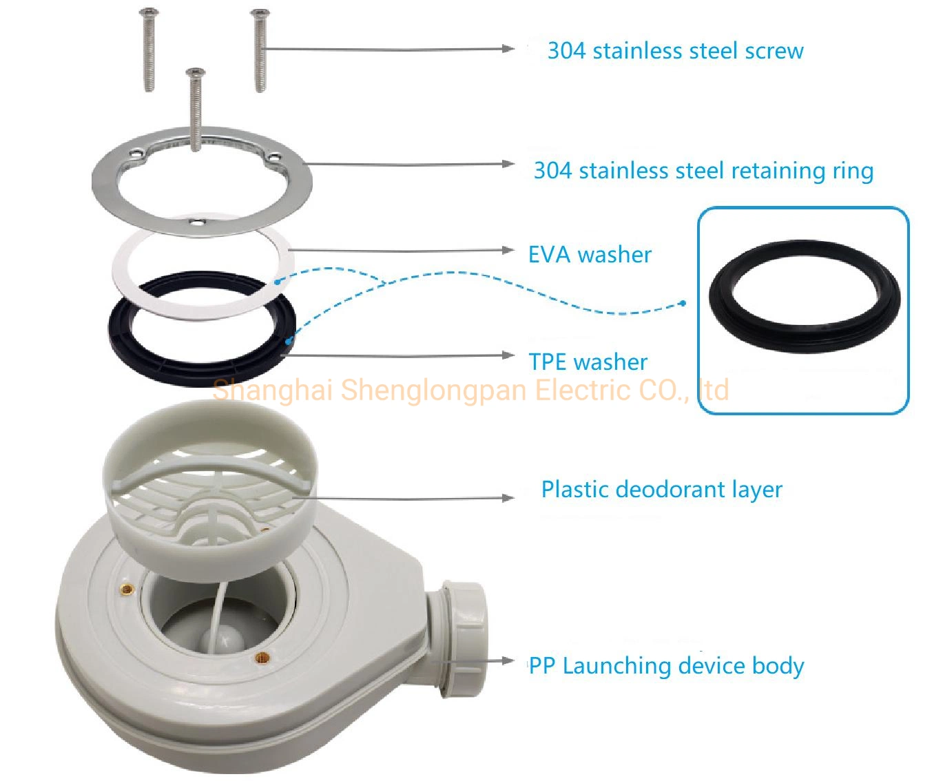 PP /ABS Shower Drain Valve Floor Drain for Sewer Drainage