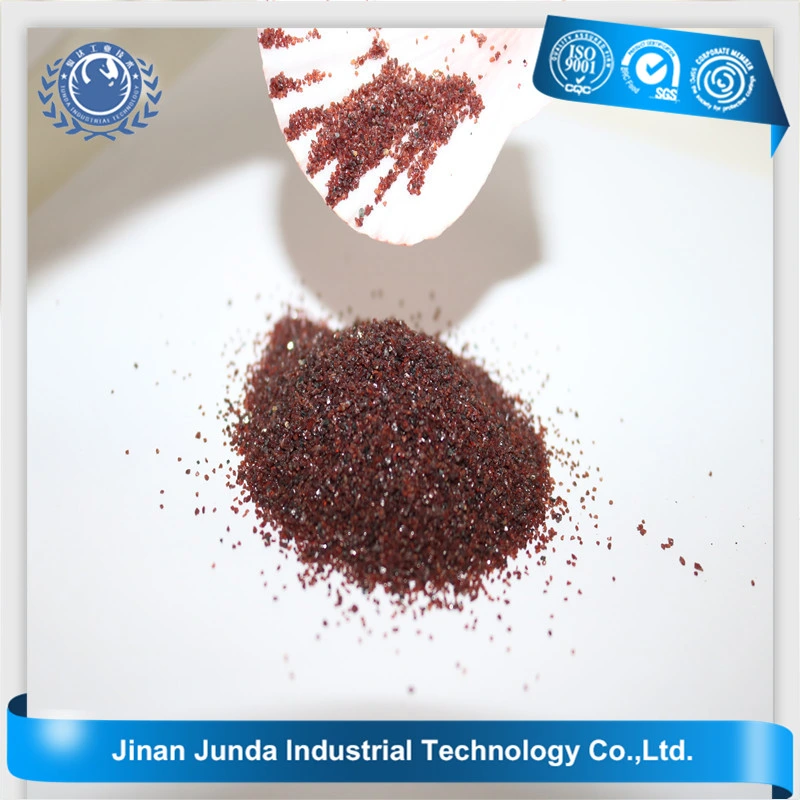 Red Sandblast Garnet Sand for Waterjet Cutting New Angular Edges Formed Constantly and Sharp Edges Sub-Conchoidal Fracture