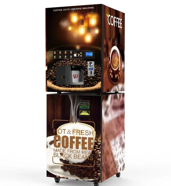 GS Professionnel OEM/ODM Machine Distributrice de Café Cappuccino Automatique sur Pied avec Paiement par Pièces et Billets, Fabricant de Distributeur de Café avec Écran Tactile