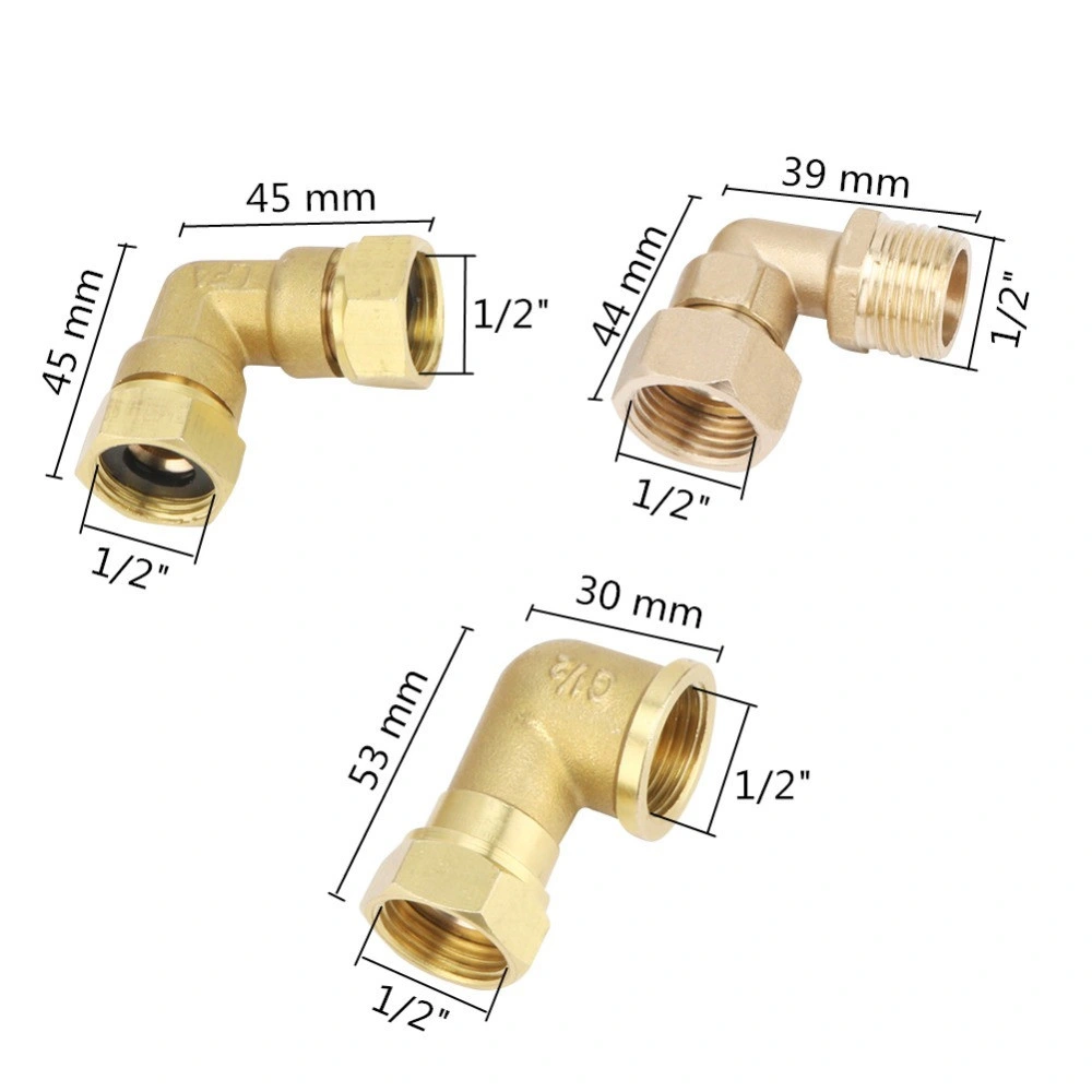 1/2" Male/Female Thread Brass Connector Garden Water Connector Faucet Coupling Adapter Pipe Plumbing Pneumatic Fitting