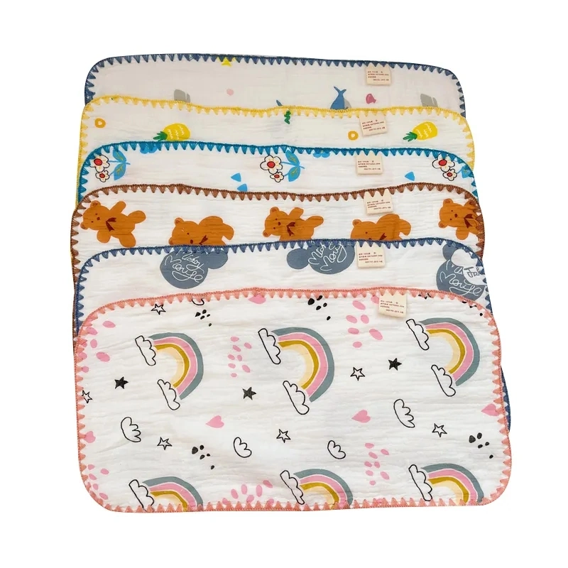 Toalla de algodón suave absorbente toalla de gasa para jardín de infantes Pañuelo para niños