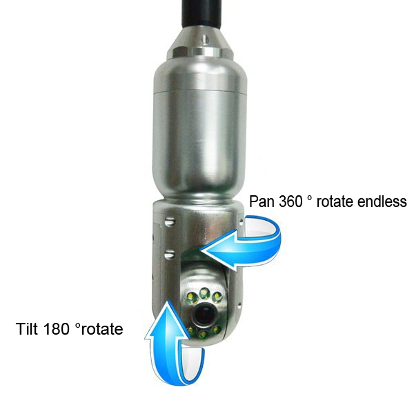 60 метров кабеля из стекловолокна шток толкателя канализационной линии оборудование для камер с 50мм Регулировка наклона камеры вращения головки блока цилиндров