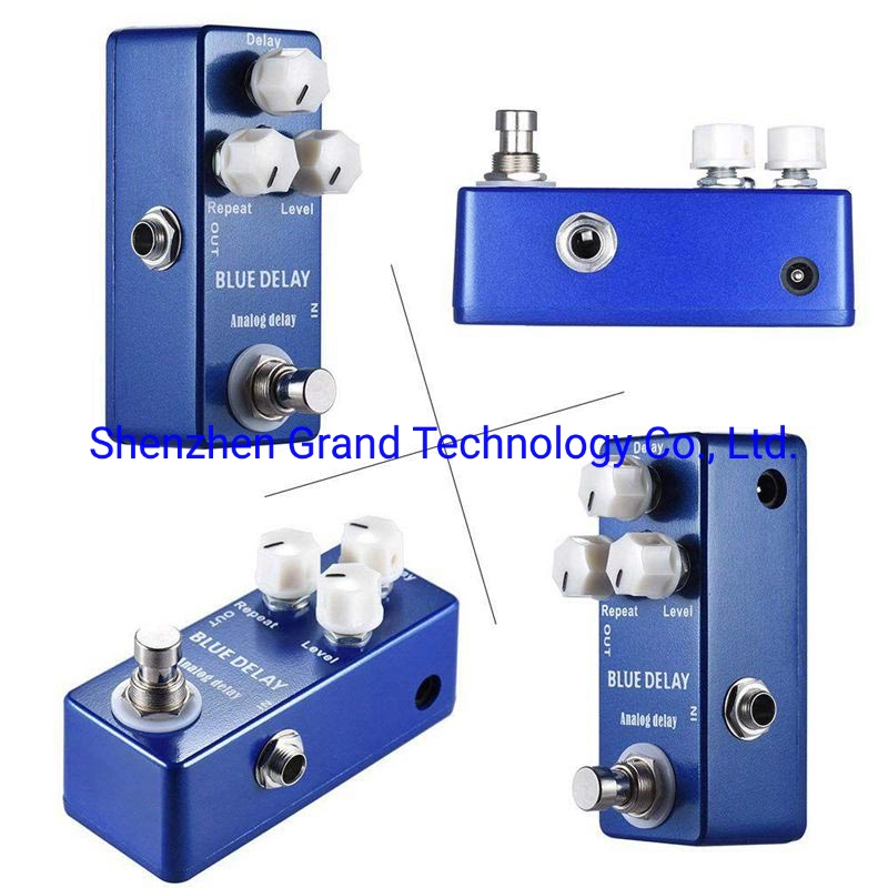 El azul profundo retraso mini guitarra Pedal de efecto True Bypass aceptar OEM Pedal