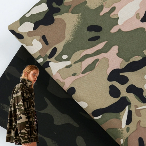 Waterproof Softshell Hunting Camo Fabric Camouflage Printed 4 Way Stretch Jersey Knitted Fabric Bonded Polar Fleece Fabric for Hunting Garment/ Compound Fabric