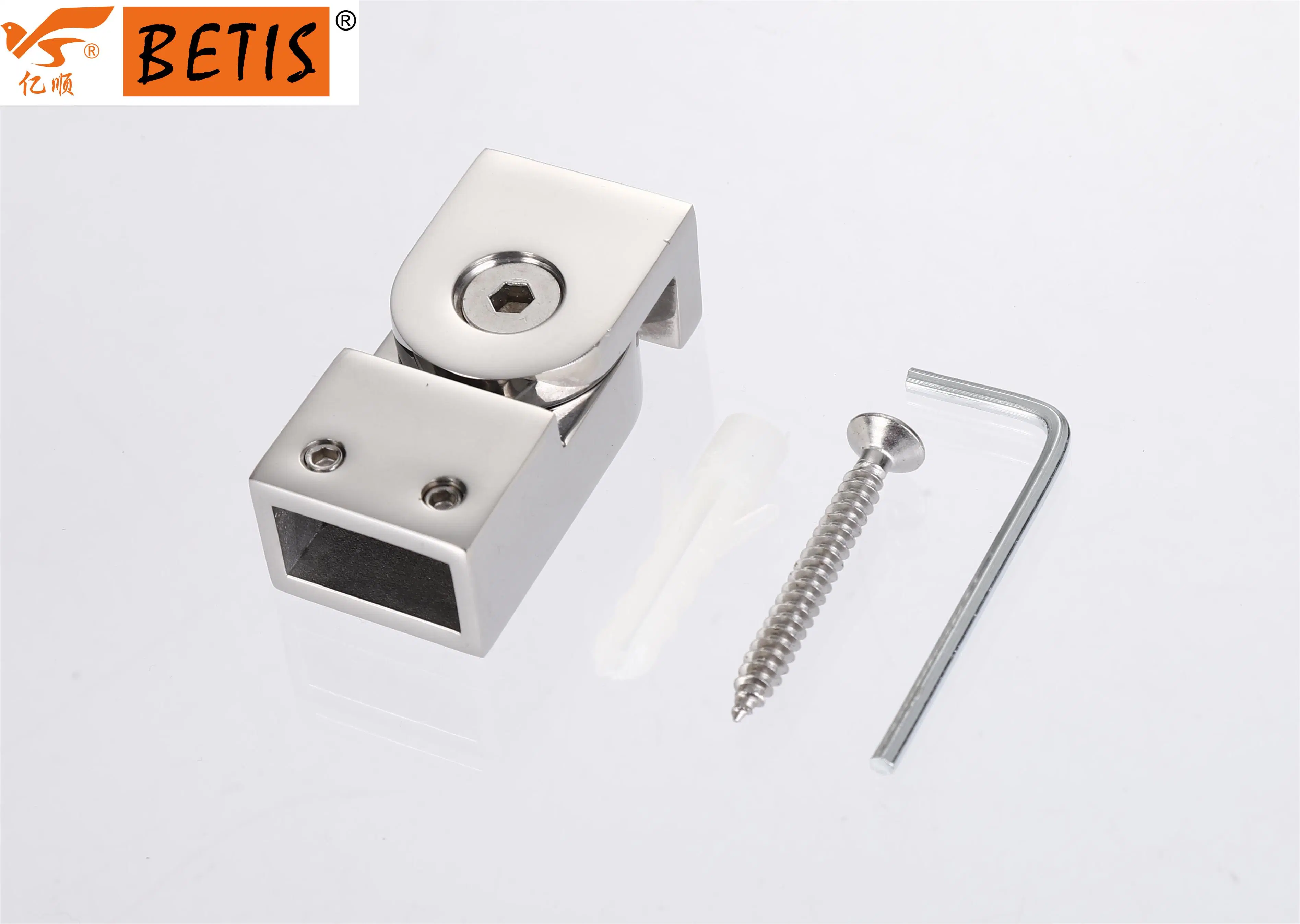 Accesorios de hardware de ducha de vidrio para baño Conexión de parche conector de barra de cabezal de montaje en pared ajustable giratorio Montaje