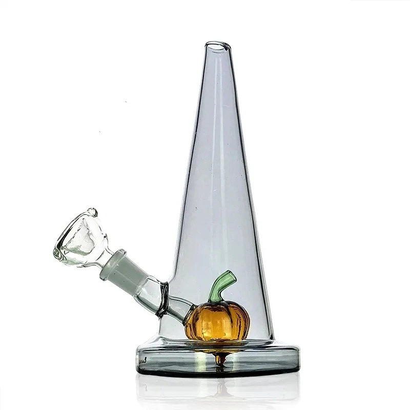 5.9 Inches Hookah Mini Glass with Gray Color and Pumpkin Percolator and 10mm Female Joint