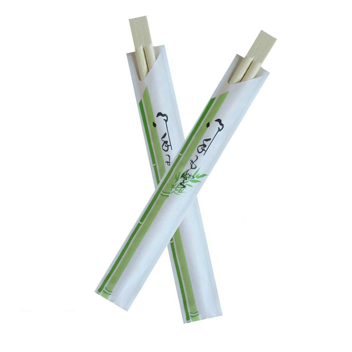 23CM Natural Custom Printed Disposable Bamboo Twins Chopsticks