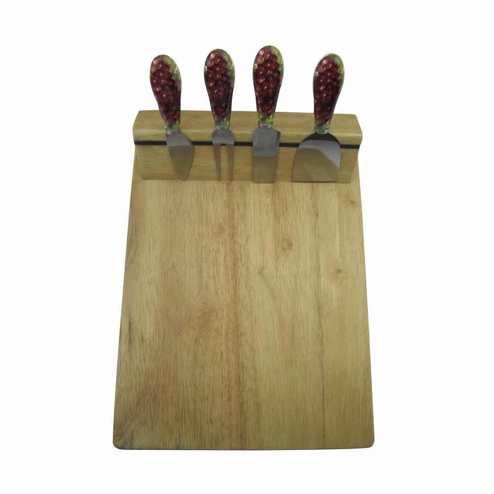 5PCS Cheese Cutting Board Set with Ceramic Handle Cheese Knife