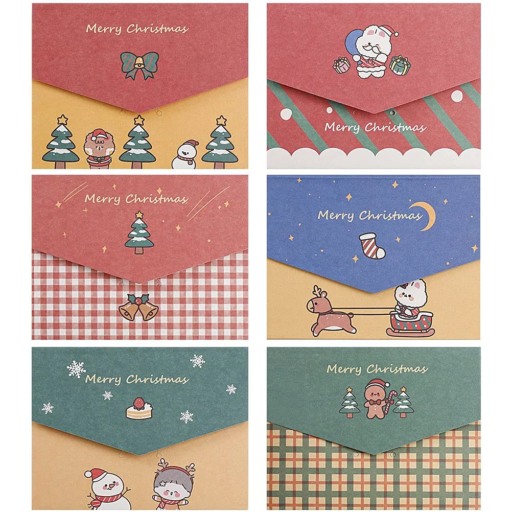 Merry Christmas Custom Print Paper Mini Greeting Cards with Envelope