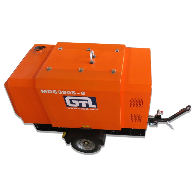 2021 Hot Sale Industrial Heavy Duty 55cfm to 1600 Cfm Mining Drilling Portable Mobile Movable Diesel Engine Screw Type Rotary Mine Air Compressor