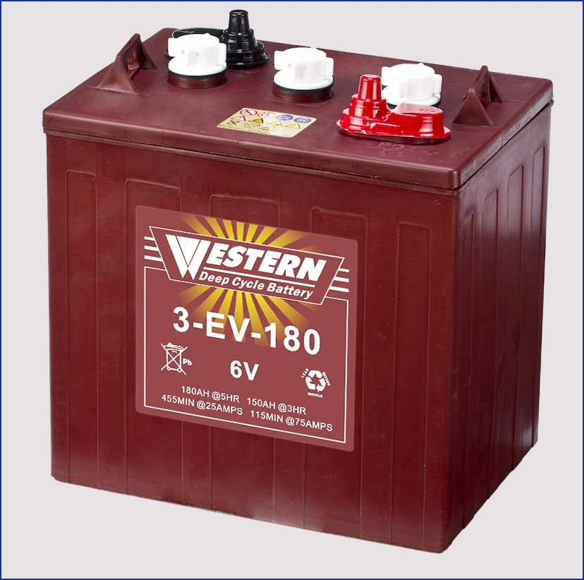 3-EV-180 6V Deep Cycle Heavy Duty AGM Electric Vehicle Golf Cart Battery 180ah