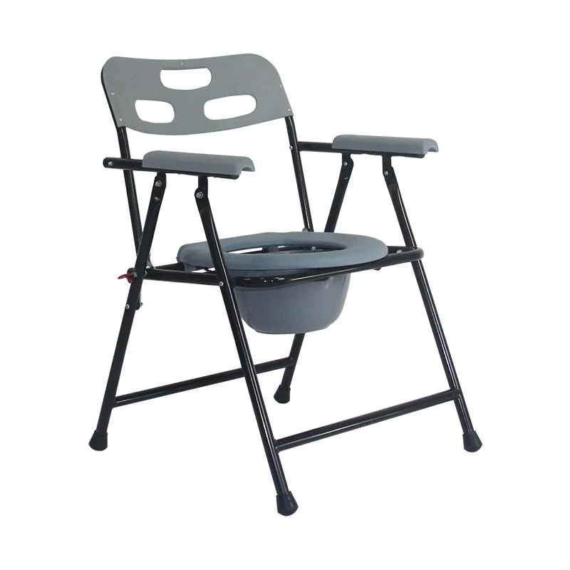 Medical Equipment Hospital Folding Steel Chair Commode for Disabled