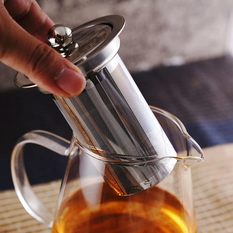 350ml Heat Resistant Glass Tea Pot with Stainless Steel Infuser and Lid