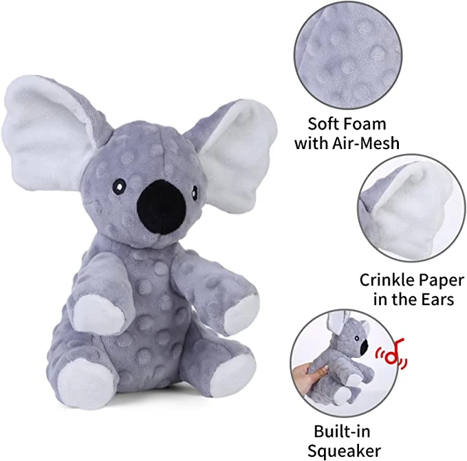 El Koala Squeaky perro espuma suave de juguetes con papel de ondulada por medio de grandes perros pequeños