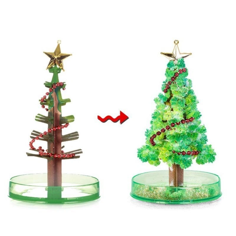 Árvore de Natal crescimento mágico florescendo papel Crystal Trees Kids DIY Brinquedo Mágico Natal Árvore Toy