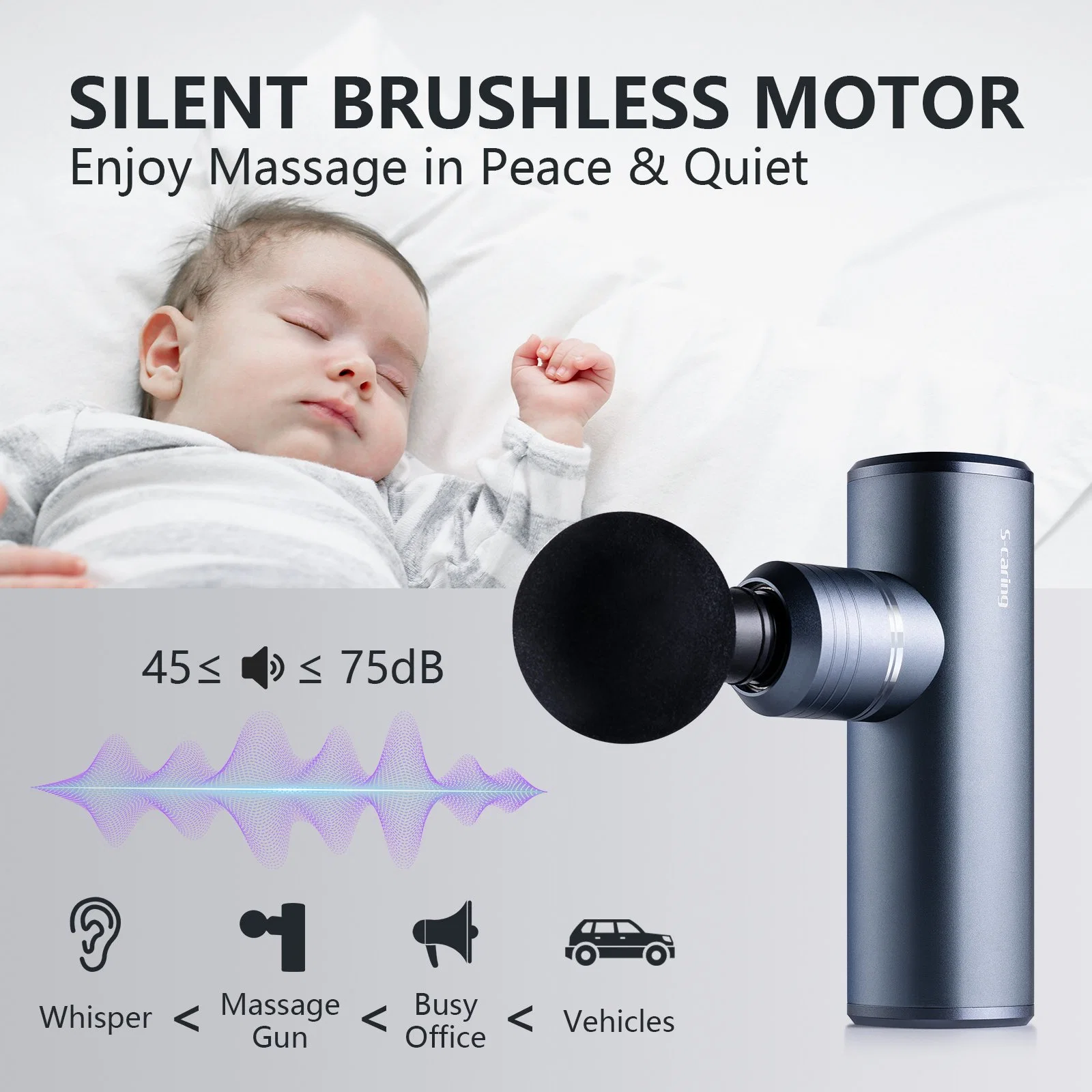 Sinocare Neuheiten Trending Products Professionelle Gesichtsmassage Gun, Körper Personal Therapy Massager mit 5 Köpfen