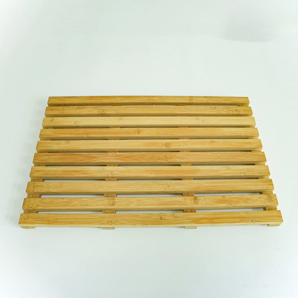 Sturdy and Nonslip Bamboo Bathroom Mat Wooden Floor Rug for Luxury Shower