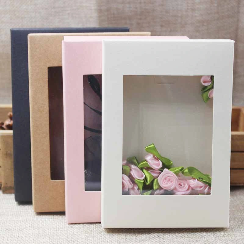 Cheap Dry Flower Custom Printing Packaging Box Tea Paper Packing Kraft Box Decoration Storage Box with Transparent Window