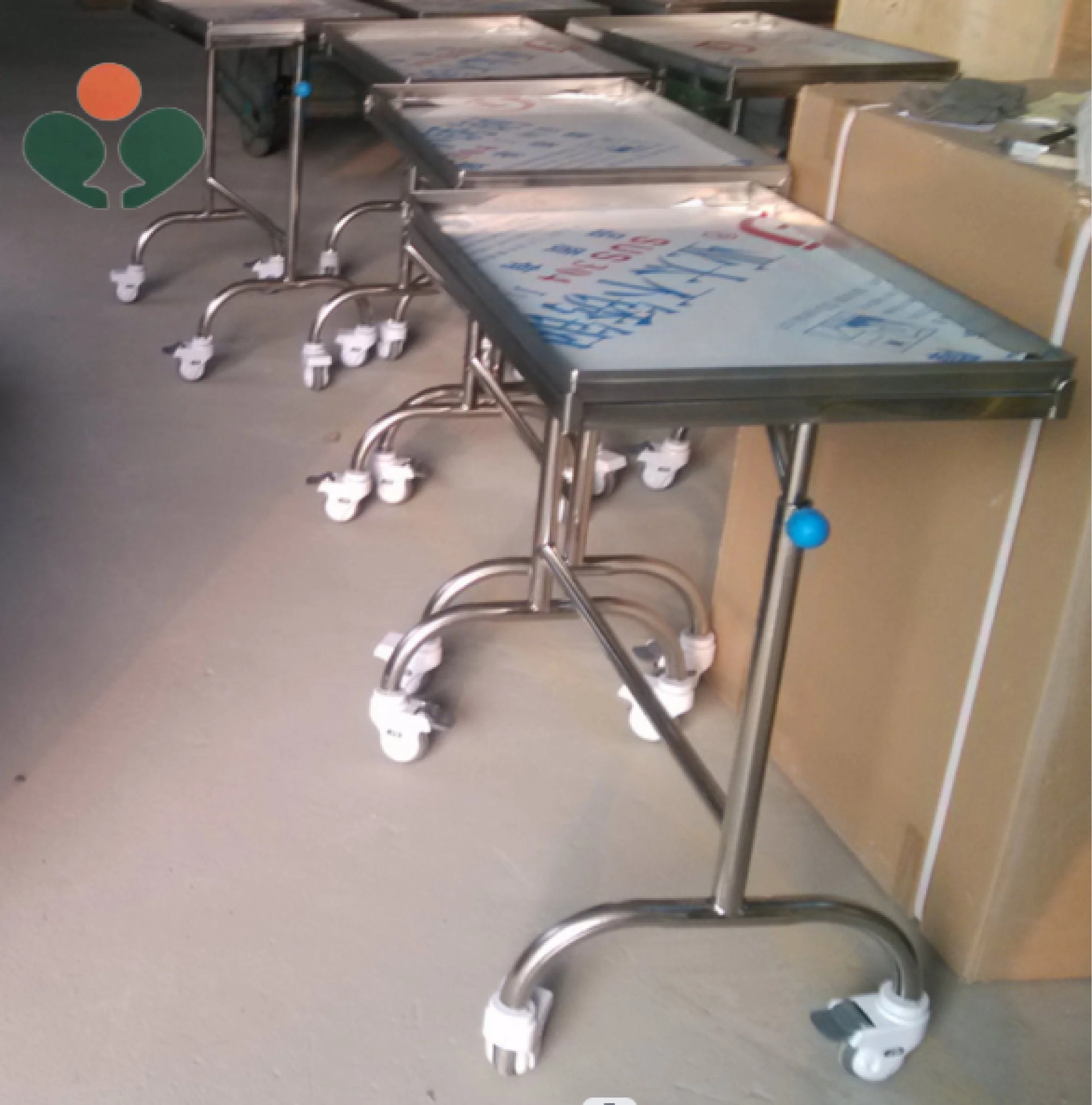 Stainless Steel Instrument Table Tray Trolley II Emergency Trolley Hospital Equipment