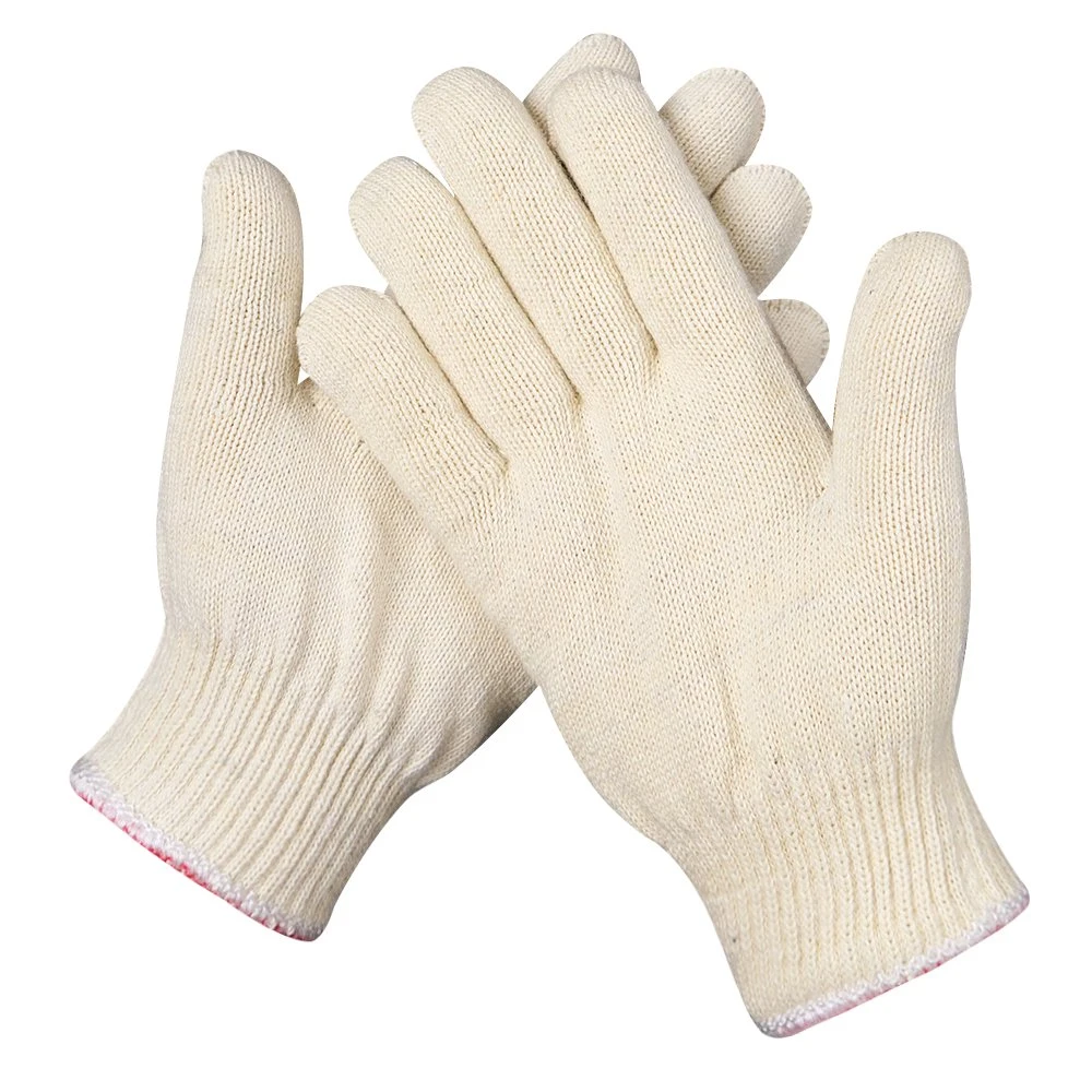 Guantes de trabajo mecánicos de alta calidad guantes de poliéster de algodón amarillo para Venta