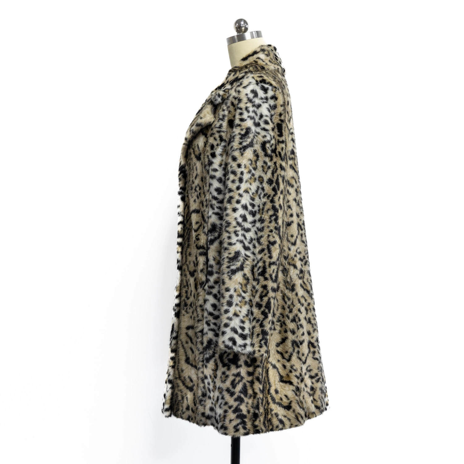 Wholesale/Supplier Winter Women Faux Fur Jacket Long Sleeves Leopard Print Fashion Coat