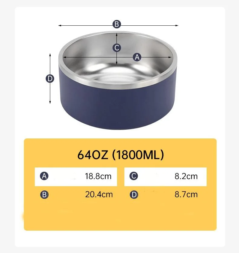 Pet Double Layer Edelstahl Feeder Anti-Upset Dog Bowl Klein Größe Doppel Edelstahl Hundetüssel