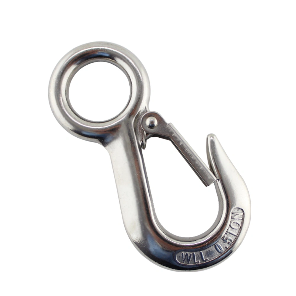 Newest Sale Stainless Steel Large Round Eye Crane Hooks Cargo Hook Accessory for Wire Rope