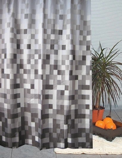 Color Full Plaid Design Polyester Flame Waterproof Shower Curtain