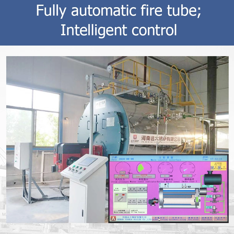 Precio de China Wns 1 1.5 2 3 4 5 6 8 10 12 15 20 25 30 Toneladas Caldera de Vapor Industrial de la Industria de Tubo de Fuego Automática de Gas Natural, GLP, Diésel y Aceite Residual en Venta