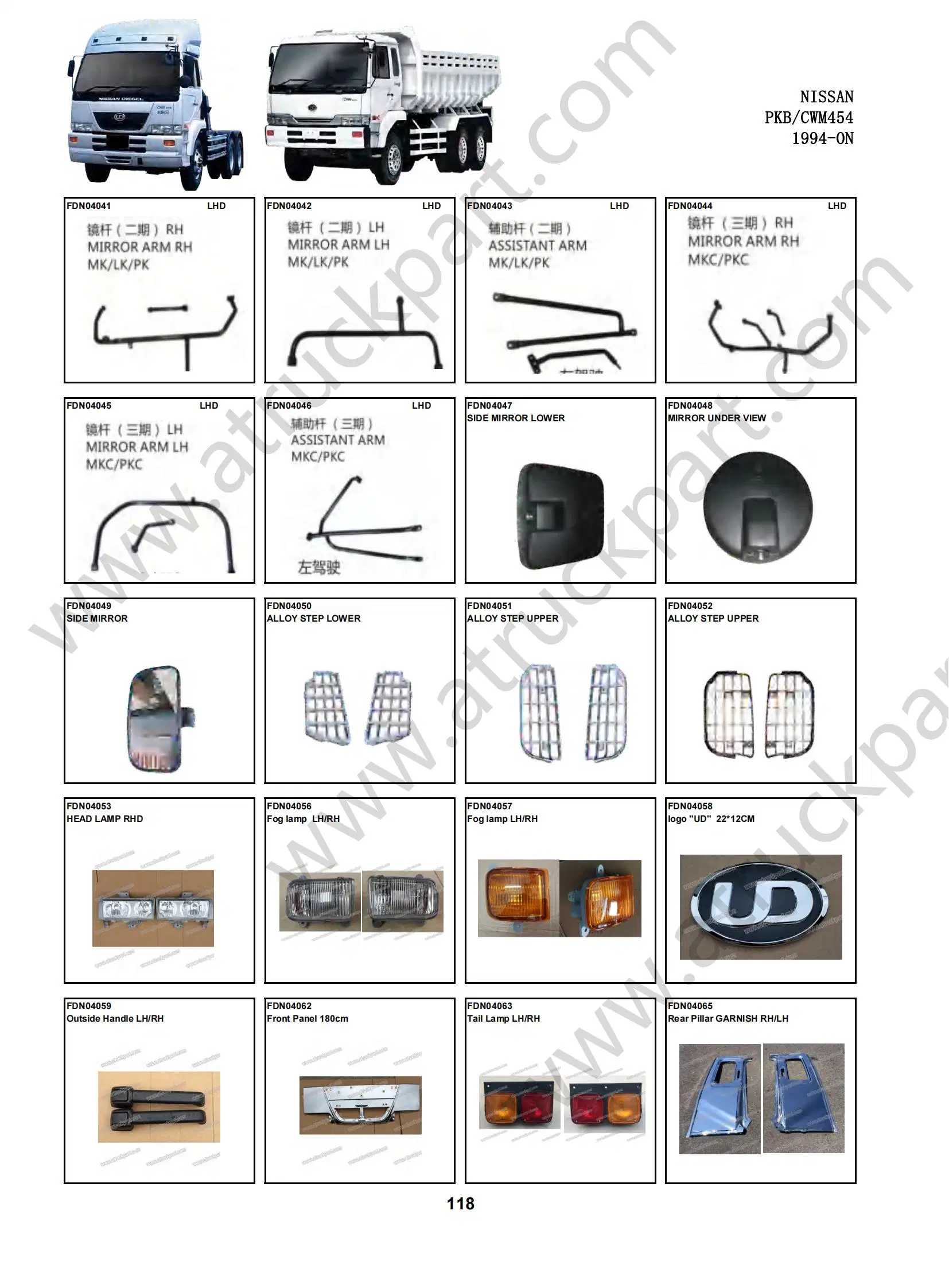 Truck Nissan Ud Pkb Cwm454 Spare Body Parts Bumper Front Corner