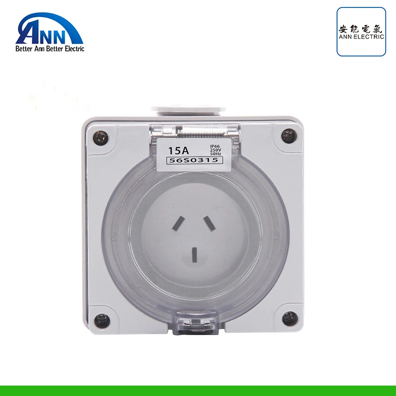 56s0313as S0315as S0310as 13A 250V Waterproof 3 Flat Pin Single Phase Industrial Power Sockets