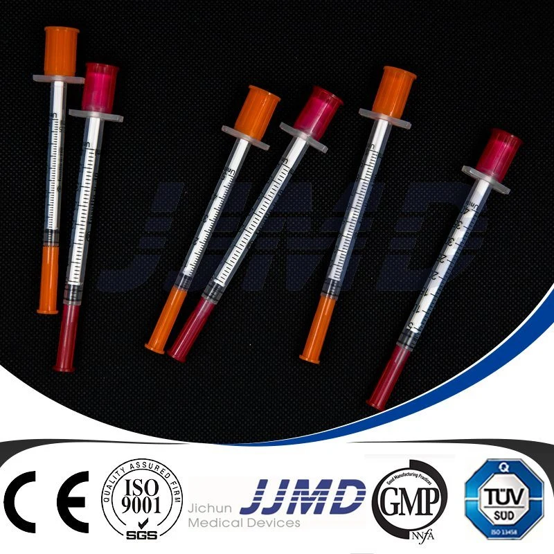 Disposable Medical Colored 0.3ml 31g 32g Needle Insulin Syringe with Fixed Needle