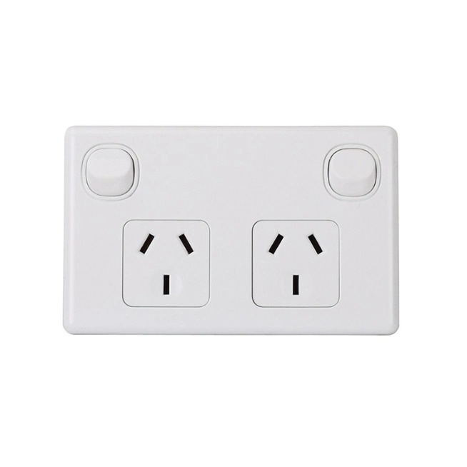 SAA Australia 10A Double Wall Socket Vertical Power Point