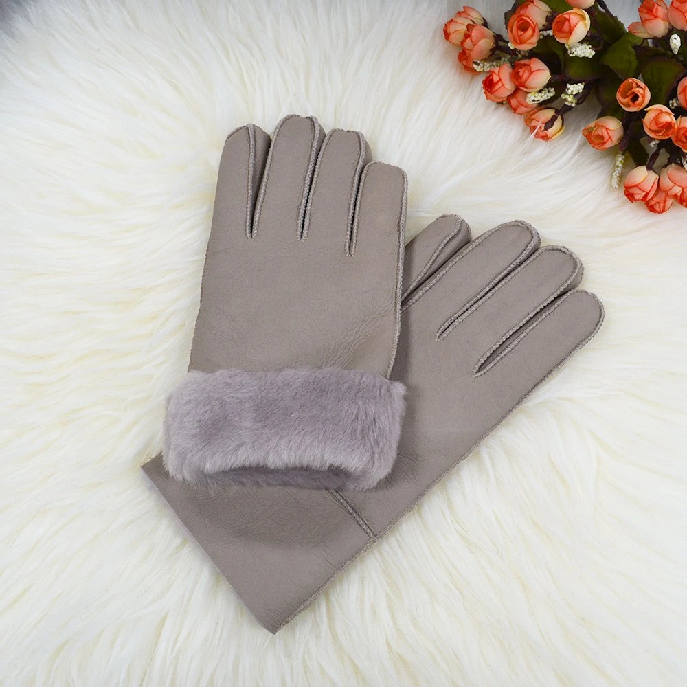 Guantes de piel de oveja para invierno