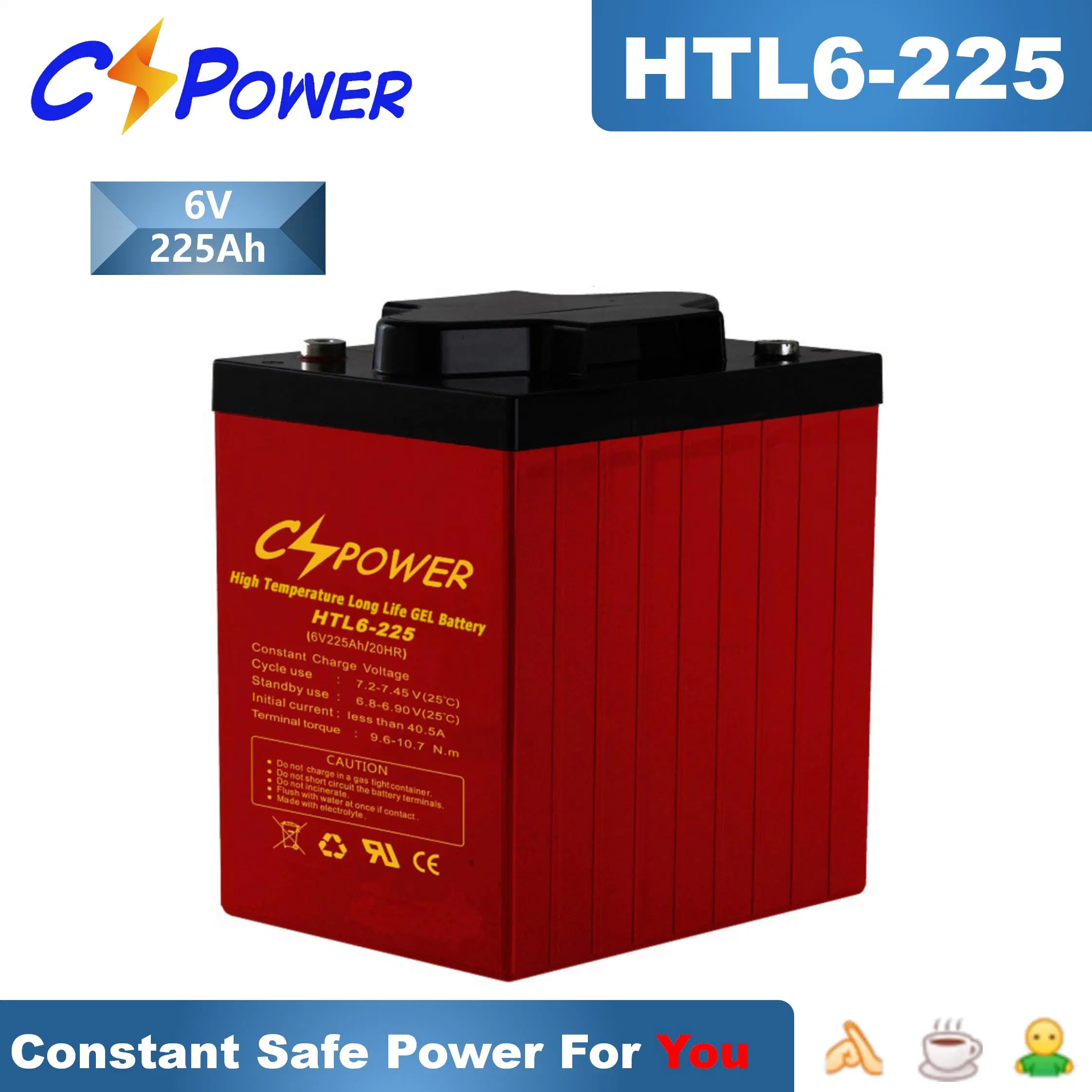 Cspower 6V 200ah Gel Range Electric Car Battery Htl6-200