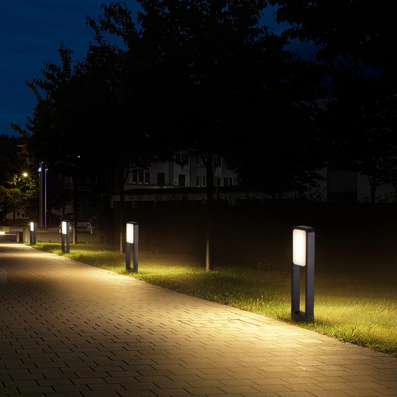 Resistente al agua 12W pilar montado negro Shell Pathway decoración de aluminio paisaje Luz LED de jardín