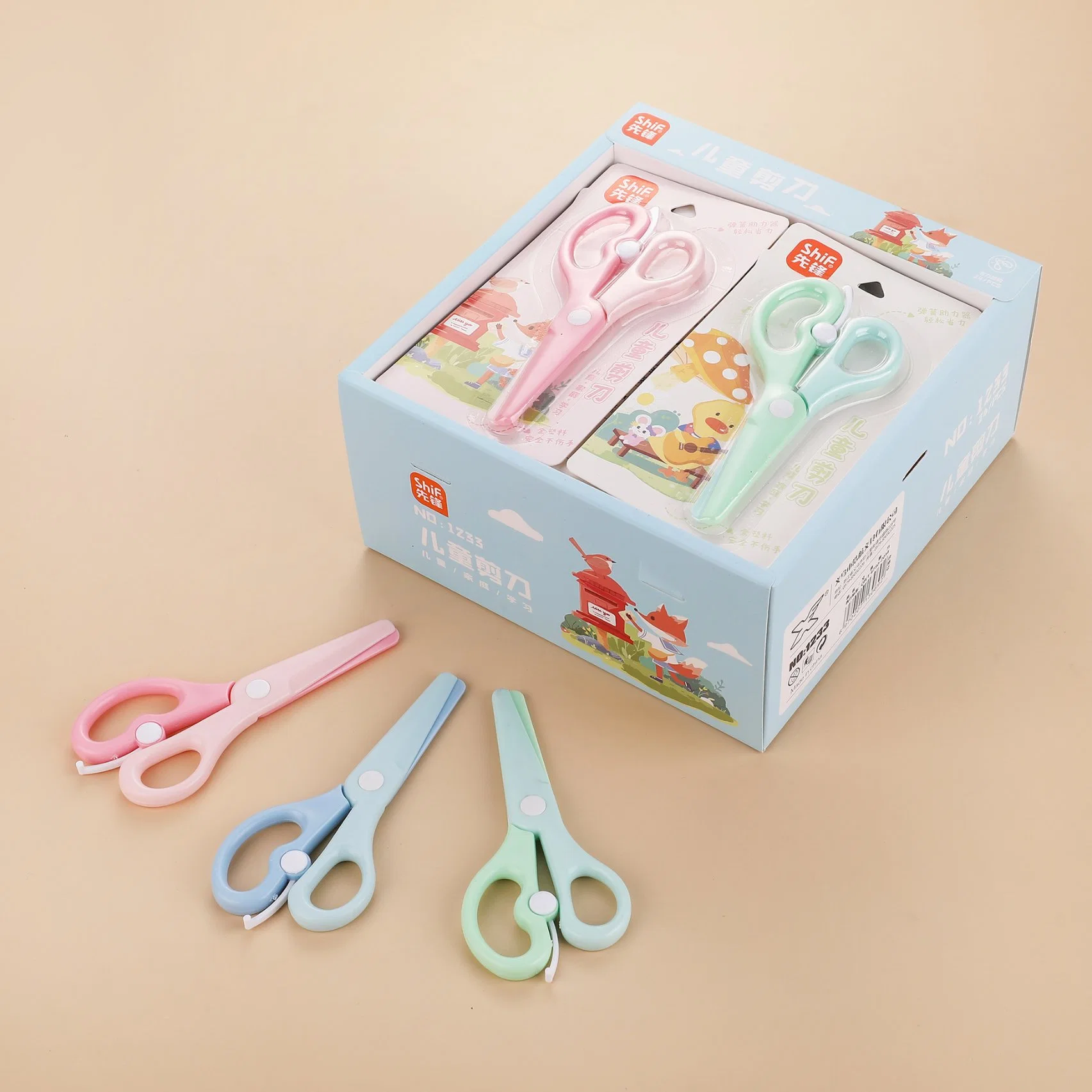 Popular Scissors Children School Scissors for Cutting Paper Handicrafts Student Cartoon DIY Scissors