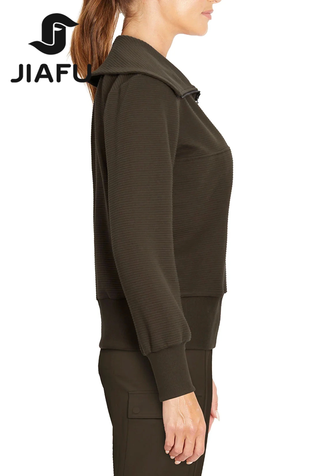 Hot Selling Woman's Casual Wear Long Sleeve with Dropped Shoulder Active Pullover