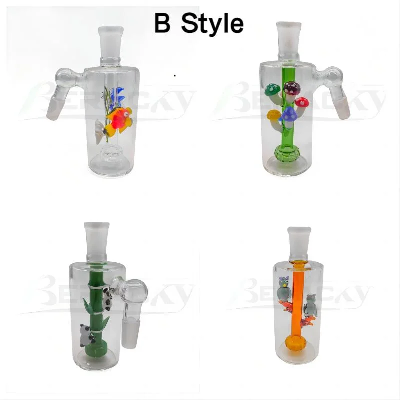 Wholesale/Supplier 4 Styles Glass Ash Catcher with Silicone Container Base Reclaim Catcher