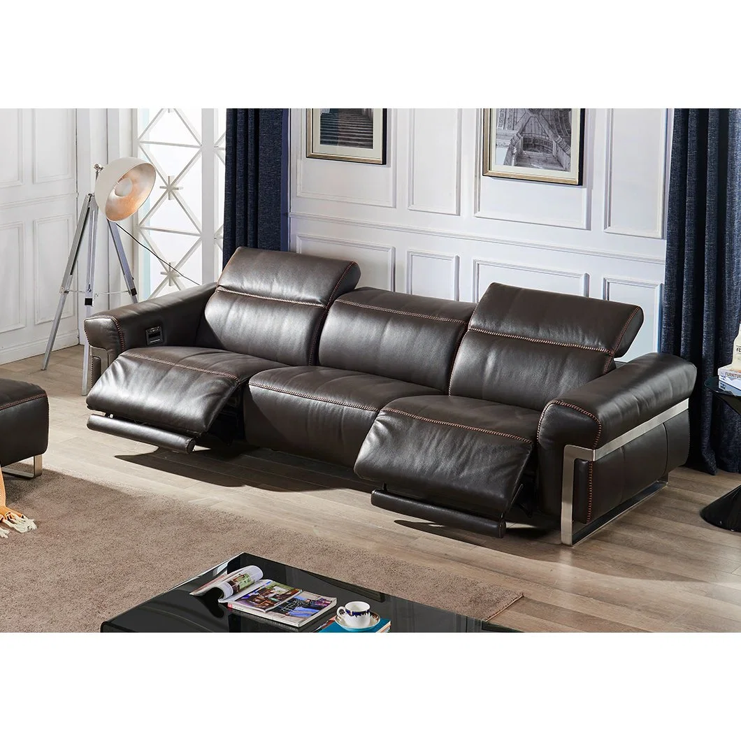 Las modernas Contimporaty Dubai Ejecutivo Muebles de hogar Sala de estar reclinado auténtica sofá de cuero