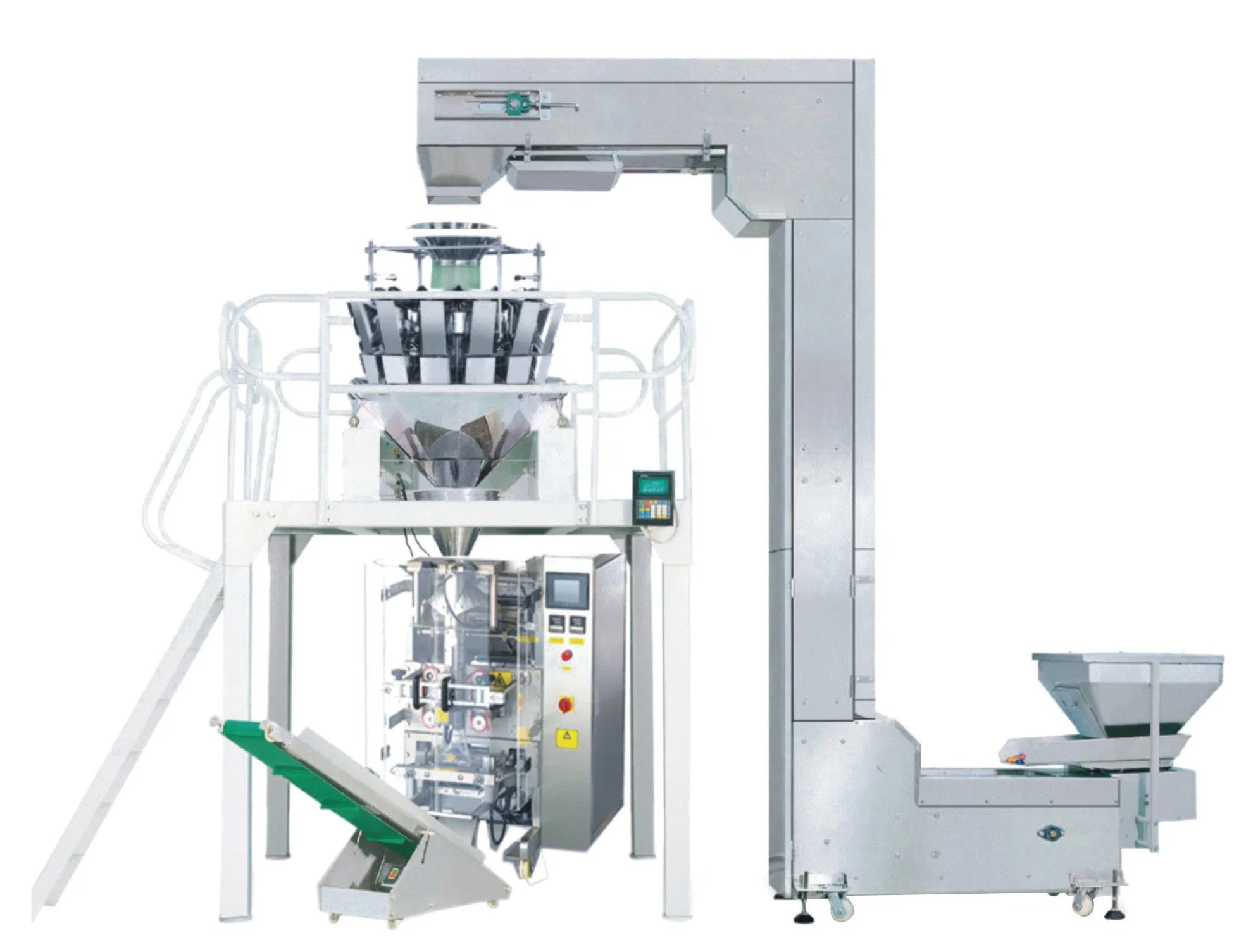 Automatic Vertical Packaging Machine Scale Combination Multiphead Weigher بسكويت شرائح الكاجو سباغيتي ملحي حلوى اللوز