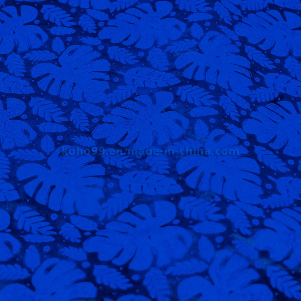 Dark Blue Leaf Non Woven Emboss Material for Tablecover