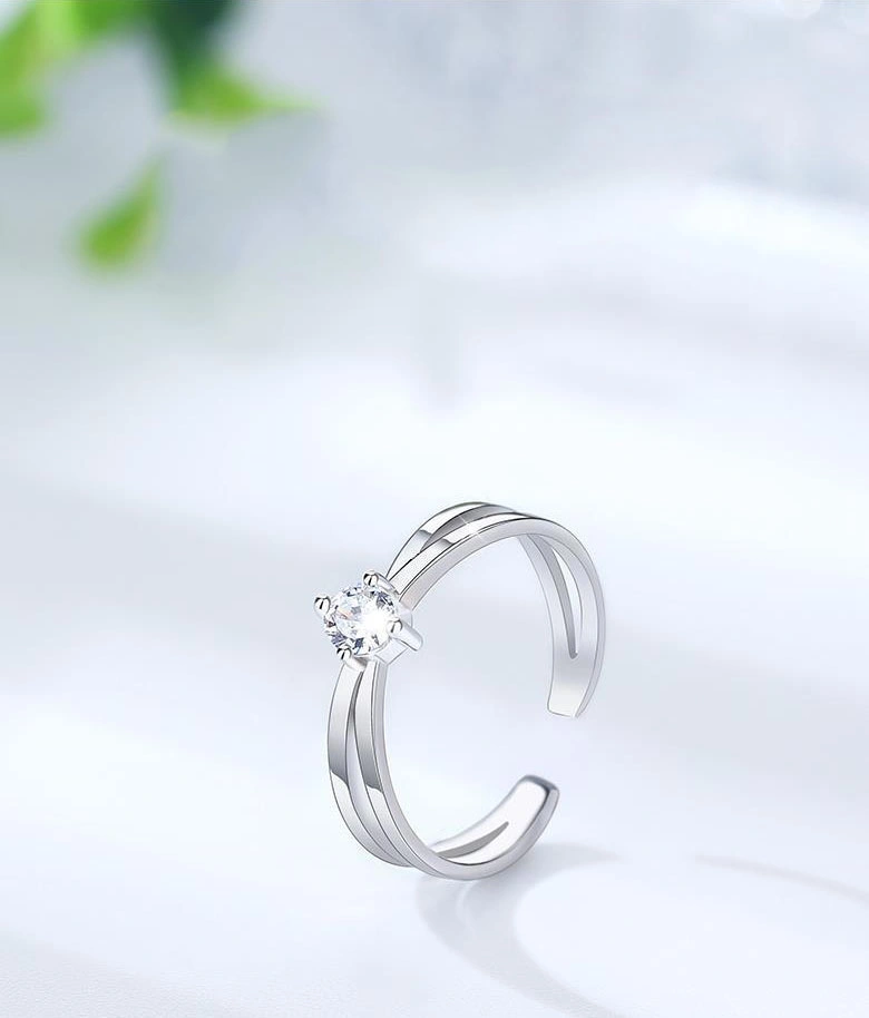 Bijoux en zircone cubique, anxiété, bague d'orteil pour femmes en argent sterling 925.