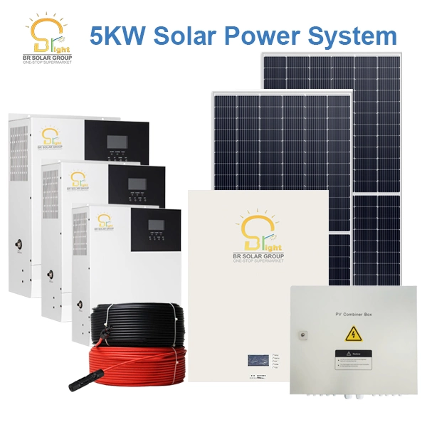 10 kW Off Grid Home Solar PV-Paneelstation komplett Hybrid Power Energiespeicher komplettes Solarstromsystem mit Inverter Lithium-Batterie-Backup